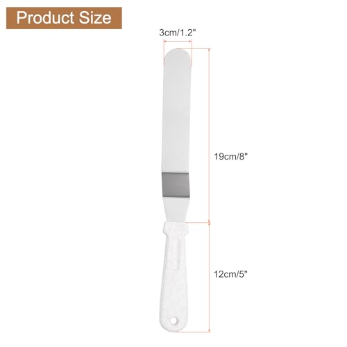 uxcell Icing Spatula with 8 Inch Stainless Steel Bent Blade Cake Angled Scraper Offset Frosting Spatula with Wheat Straw Handle for Cake Decorating, Smoothing Frosting, Baking, Beige - size: 6 Inch