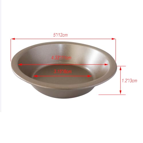 5 Inch Round Pie Tart Pan, Nonstick Plate Set for Oven, 4 Pack - style: Round Edge 4PCS