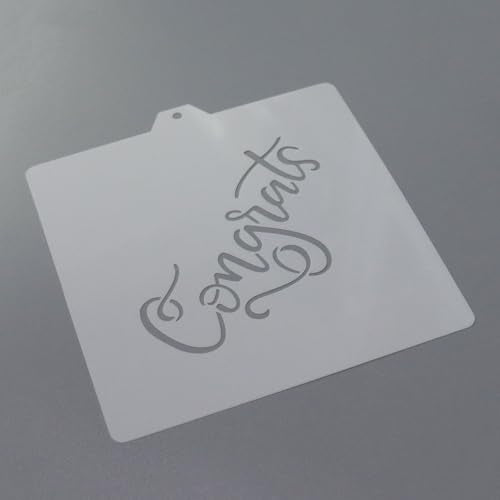 Cookie Cutter and Stencil Bundle Royal Icing Cookies Stencils Paint Your Own Biscuit Bakery Starter Kits Royal Icing Fondant Cutters Birthday Wedding Holiday Cookies Painting Coloring Pages Comb - style: Congrats