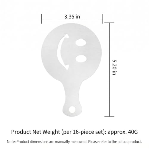 Plastic Coffee Measuring Spoon Set with Funnel, Cleaning Brush & 16 Stencils – Multifunctional Tool for Latte Art, Hot Chocolate, Cake Decorating, and Protein Powder