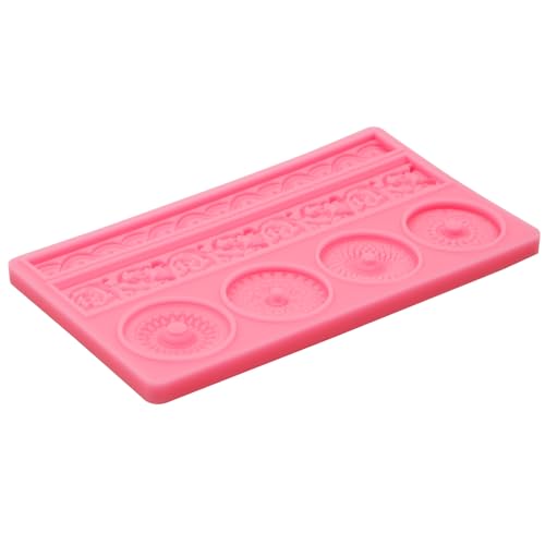 Baroque Style Cake Border Silicone Mold - color: pink(M16)