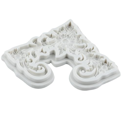 Baroque Corner Fondant Mold Scroll Lace Silicone Molds Set of 2 - color: Style B