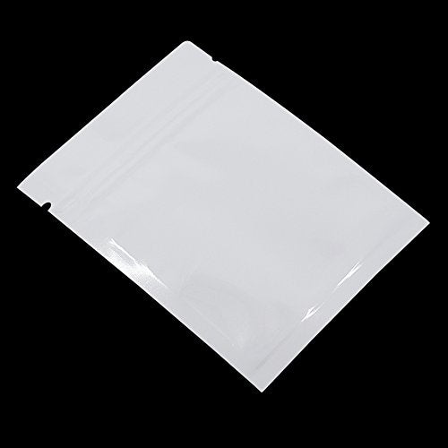 100 Pack 2.7x3.9 inch Opaque White Reusable Resealable Mylar Bags - color: White, size: 2.7x3.9 inch