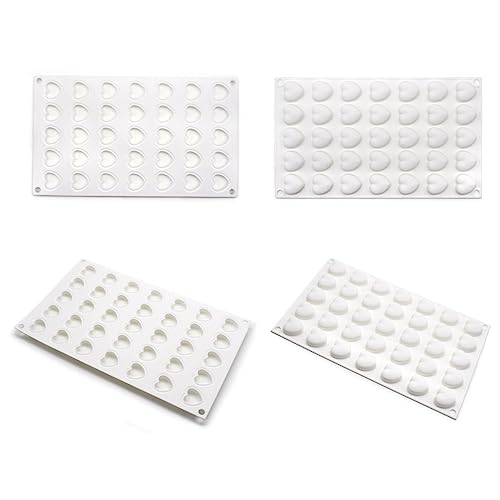 Mini 35 holes Heart Shape Silicone Mold For Candy Chocolate Cake Mould Baking DIY Ice Tray Food Safe Kitchen Accessiories (Lover Heart B_11.76x6.88x0.56 inch) - size: Lover Heart B_11.76 X 6.88 X 0.56 inch