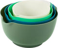 BoxedHome Classic Mixing Bowl Set, Microwave Safe, 3.5 quarts (Army Green) - color: Mixed White