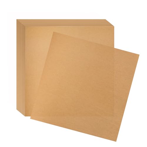 100pcs 8x8 inch Unbleached Parchment Paper Sheets for baking, Squares Precut Brown Non-Stick Baking Parchment Hamburger Patty Paper Liners for Oven, Bread pan, Cakes pans, Air Fryer Liners - size: 8x8inch-100pcs
