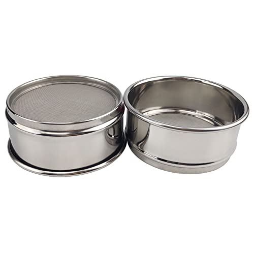LABALPHA 120 Mesh Lab Sieves, Test Sieve #120 Mesh, 4'' Diameter, 304 Stainless Steel Wire Cloth (0.125mm) - size: 120 mesh (0.125mm)