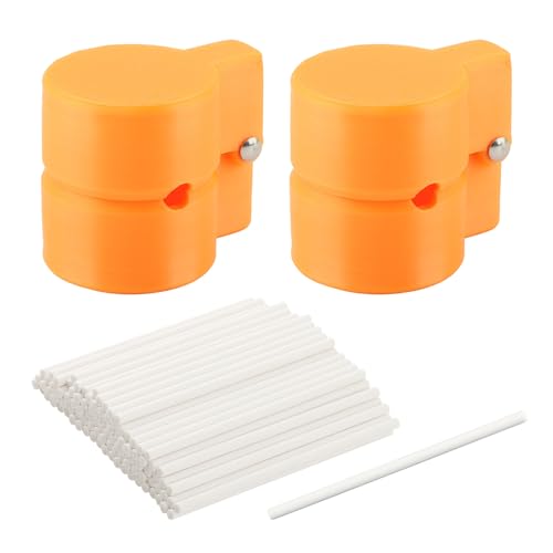 2 Pack Round Cake Pop Mold Shapes Press Set, 3D Printed Sphere Circle Cake Pop Cutter and Pusher, Baking Molds Accessories Supplies for Home Baking, Birthday Parties,Wedding Desserts(COLOR:Orange)