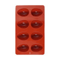 1 Pack Silicone Egg Molds 8 Cavity Easter Silicone Candy Mold 3D Egg-Shaped Silicone Baking Mold for Chocolate, Jello, Mini Cakes, DIY Desserts, Candy, Ice, Pudding, Baking (1, Brick Red) - color: Brick Red