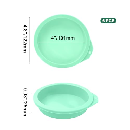 Air Fryer Egg Molds, 6-Pack Silicone Non-Stick for Muffins & Toast - color: Green