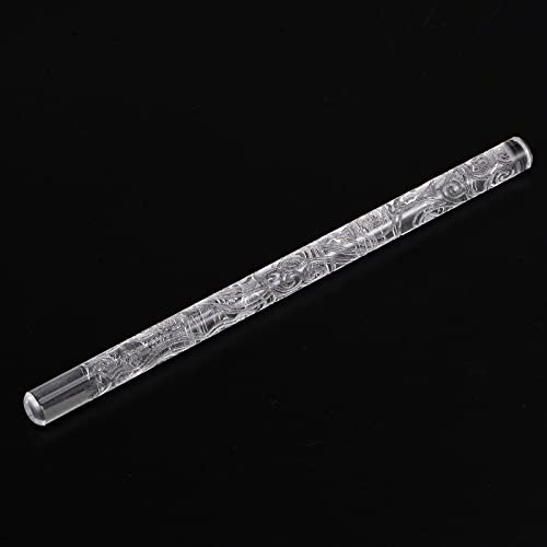 HARFINGTON Acrylic Embossed Rolling Pin 6.3 Inch Wave 3D Pattern Acrylic Non-Stick Roller Fondant Embossing Clay Rolling Pin Textured for Baking Cookie Pastry Clay Dough - style: Wave Pattern