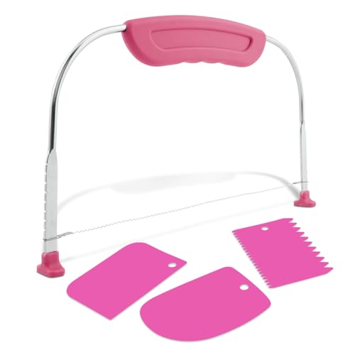Cake Leveler & Slicer, Adjustable Cake Cutter Slicer Leveler - color: Rose Red