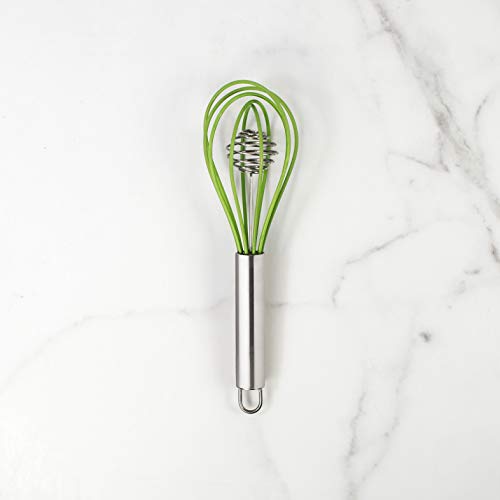 Mrs. Anderson’s Baking Rapid Whisk Junior with Double Helix Spiral Blades, 18/8 Stainless Steel and Silicone, Green - style: Silicone