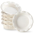 vancasso Ceramic Mini Pie Pans Set of 6, 5.2 Inch Small Pie Dishes, White - color: White