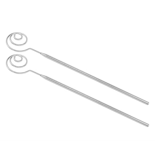 Stainless Steel Spiral Swirl Candy Fork 21cm/8.23in Hot Pot Fork DIY Chocolate Dipping Tool Silver 2PCS