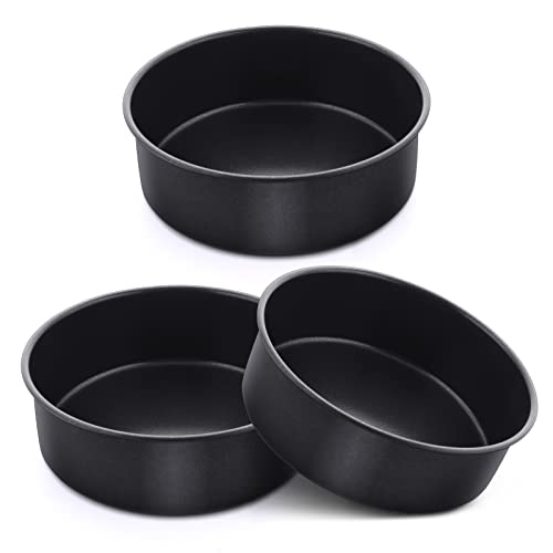 E-far 6 Inch Cake Pans, 3PCS Nonstick Stainless Steel Round Cake Pans - size: 6 Inches
