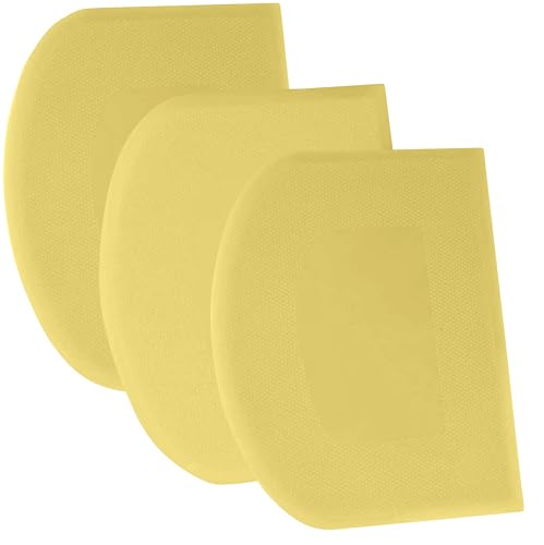 SURDOCA Dough Scraper Bench Scraper - 3P 5.9x4.3" Plastic Flexible Bowl Scraper, Sharp Edge & Angles Cake Scraper. Non-Slip Bakeware Decorating Tools Sculpting & Modeling Tools - Pure Yellow - color: Pure Yellow, size: 15x11cm/5.9x4.3''
