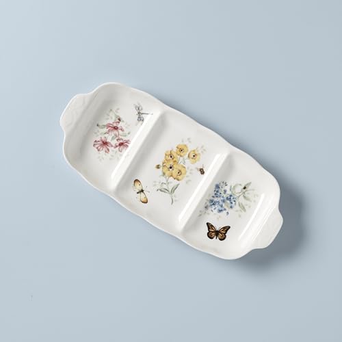 Lenox Butterfly Meadow 3 Part Divided Serving Tray, 2.30 LB - style: Divided Serving Tray