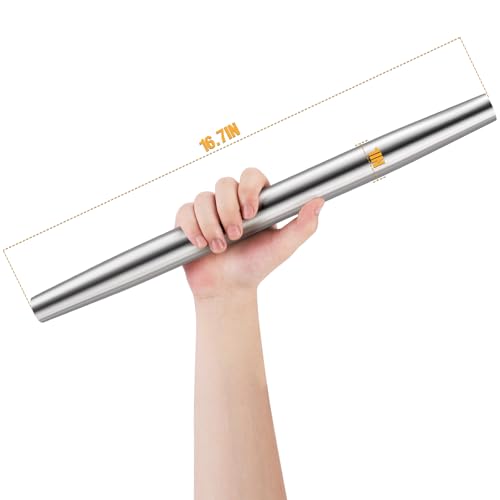 AMUZHI Smooth Seamless Stainless Steel Rolling Pin, 16,7Inch - size: 16.7in + No Mat