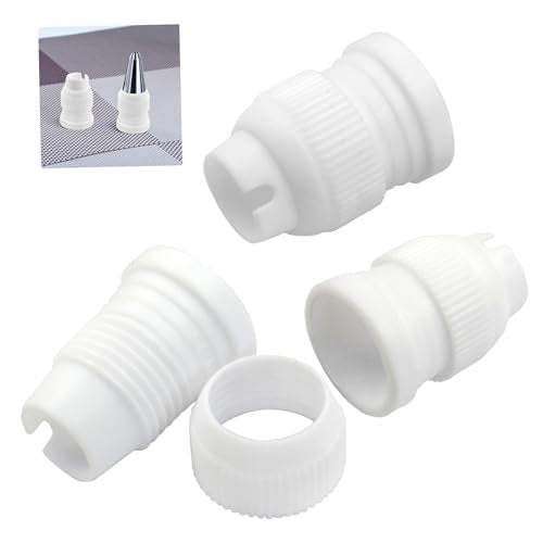 12Pcs White Piping Bag Couplers - color: White