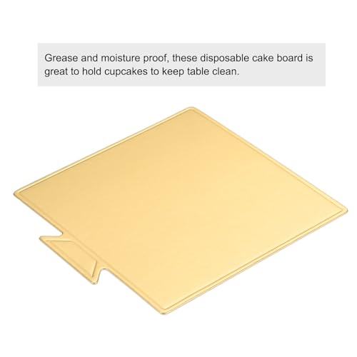 uxcell Mini Cake Boards, Grease Proof 7.2 x 7.2 cm/2.8 x 2.8" Gold 100pcs - color: Gold, size: 2.8 x 2.8 inch