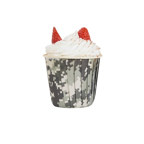 Restaurantware 4 oz Round Camouflage Paper Tall Baking Cup, 200 Pack - color: Camouflage, size: Tall