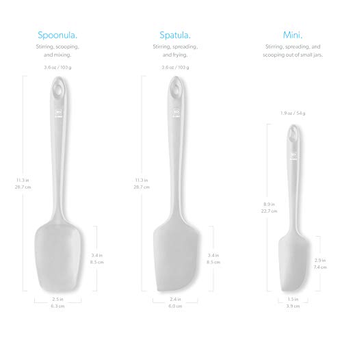 DI ORO Silicone Spatula Set - 600F Heat Resistant, 3-Pc Stone - color: Stone