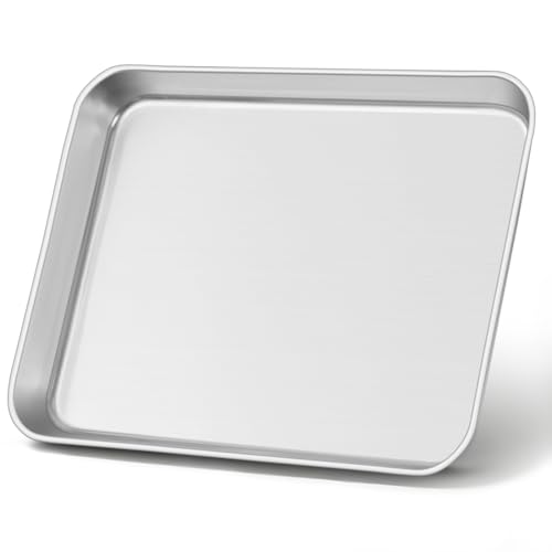 Leonyo Non-Toxic 10x8IN Small Stainless Steel Baking Sheet Pans - size: 10x8IN