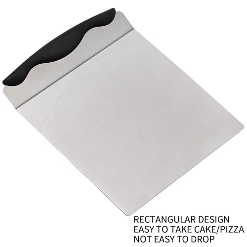 Cake Safe Lifter 7.8"x9.6" Stainless Steel Pizza Transfer Shovel Cookie Spatula - color: Black