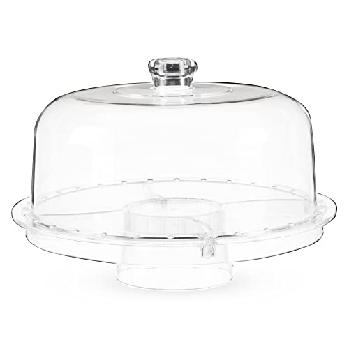 Twine Multi-Functional Acrylic Server with Bundt Cake Mold, Dessert Serving Platter Set, Cake Pan, Cake Stand, Clear Acrylic, Silicone, 4-Piece Set - color: Clear Acrylic and Silicone