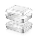 LIANYU Baking Cake Pan with Lid, 9 x 7 Inch Rectangle Lasagna Pans Set of 2 - size: 9 x 6.7 Inch