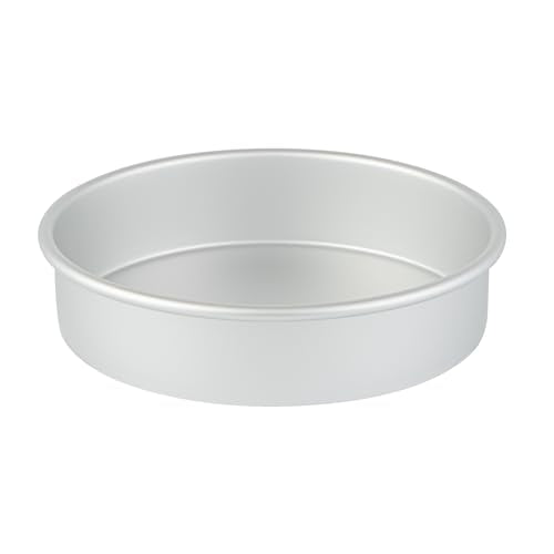 Restaurantware Round Aluminum Straight Sided Cake Pan, 2 Pack - size: 8 x 2 inch (Pack of 2)