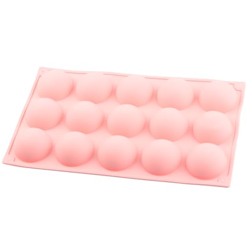 15 Cavity Half Sphere Silicone Chocolate Molds - color: Pink