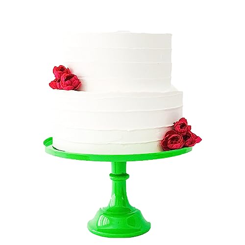 11-Inch Green Melamine Cake Stand Pedestal Reusable Dessert Party Display - color: Green