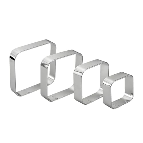 Rounded Square Cookie Cutter Stainless Steel Plaque Cookie Cutters Geometric Frame Cookie Cutters Shapes Molds for Baking 1 Inch Depth - color: Rounded Square