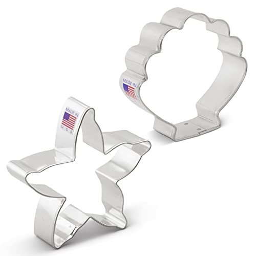 Ann Clark Beach Cookie Cutter 2-Pc. Set Made in USA, Starfish and Seashell - style: 2-Pc. Beach