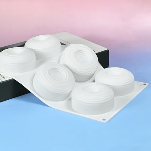 mostsom Silicone Molds for Baking Non-Stick Candy, Chocolate, Cookie, Mini Soap, Pudding, Jello, Muffin, Dog Treats Ideal for Cupcakes, Ice Cubes, and Jelly Mold (C_ Spiral Circles) - size: C_ Spiral Circles