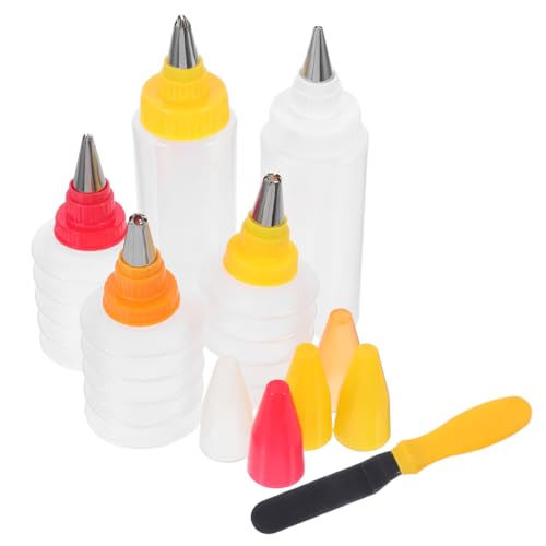 Garneck 6-pack Transparent Squeeze Bottles for Icing Cookie Decoration Dispensing Bottles Reusable Decorating Supplies for Cake Cupcake Dessert Diy Baking 6.69 X 1.96 X 1.96 in