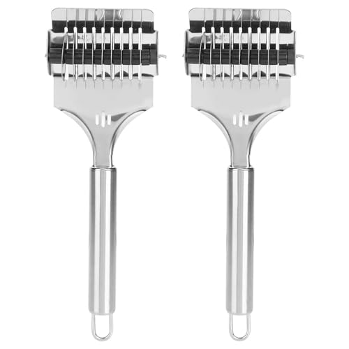 2PCS Noodle Cutter,Pasta Roller Tool for Homemade Noodles,Stainless Steel Noodle Maker for Kitchen Cooking Tools (Stainless steel)