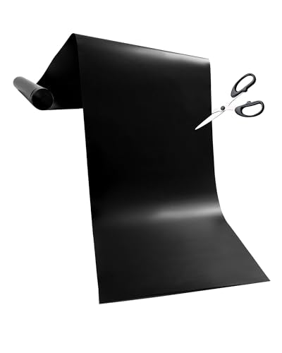 Buself Large Roll-Up Oven Liners – 17” x 75” Non-Stick, Reusable Heavy Duty Mats for Oven Bottom, Toaster & Oven Types – BPA & PFOA Free Kitchen Accessory (Black) - color: Black, size: 75"L x 17"W