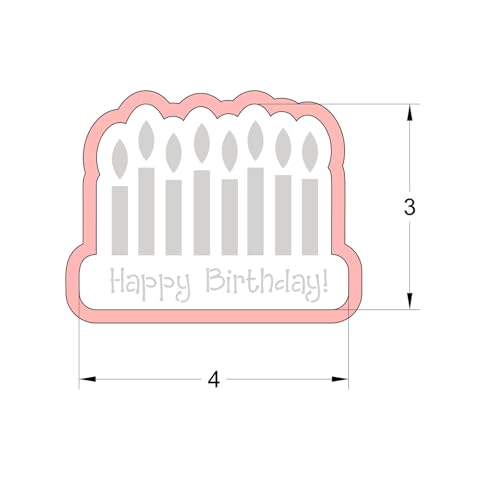 Cookie Cutter and Stencil Bundle Royal Icing Cookies Stencils Paint Your Own Biscuit Bakery Starter Kits Royal Icing Fondant Cutters Birthday Wedding Holiday Cookies Painting Coloring Pages Comb - style: Happy Birthday Candle