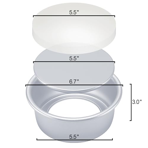 6 Inch Cake Pans Set of 4, Nonstick Aluminum Pans with 100 Parchment Paper