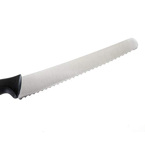 Mercer Culinary M23211 Millennia Black Handle, 10-Inch Left Handed Wavy Edge Wide, Bread Knife - size: 10", style: Millenia Black Handle