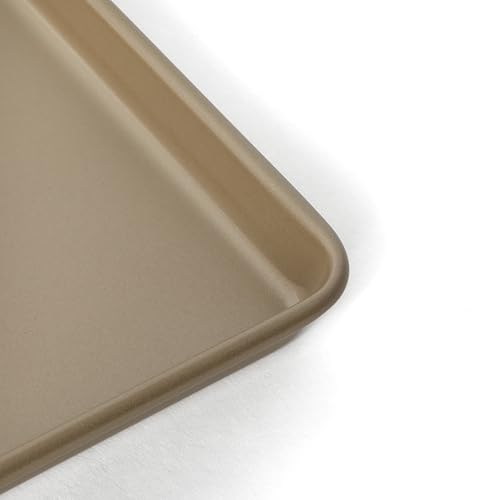 Martha Stewart Gallen 13 x 9 Inch Nonstick Carbon Steel Cookie Sheet - Champagne Durable Baking Pan for Cookies, Brownies & Roasting - color: Champagne, size: 13" Cookie Sheet