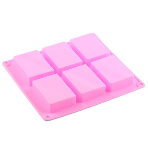 6 Cavity Long Rectangle Bar Silicone Chocolate Molds Set Of 2 - color: Pink and Blue