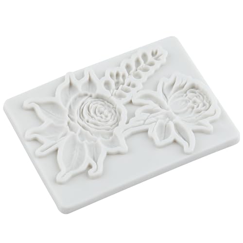 Flower Silicone Mold Peony Rose Carnation Fondant Molds Set of 4 - color: Style Q