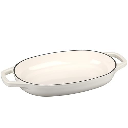 EDGING CASTING Enameled Cast Iron Oval Dutch Oven Pot with Lid, Dutch Oven for Sourdough Bread Baking, Bread Oven, Bread Dutch Oven, Oval Bread Pan, 5qt, White - color: White, size: 5 Quart