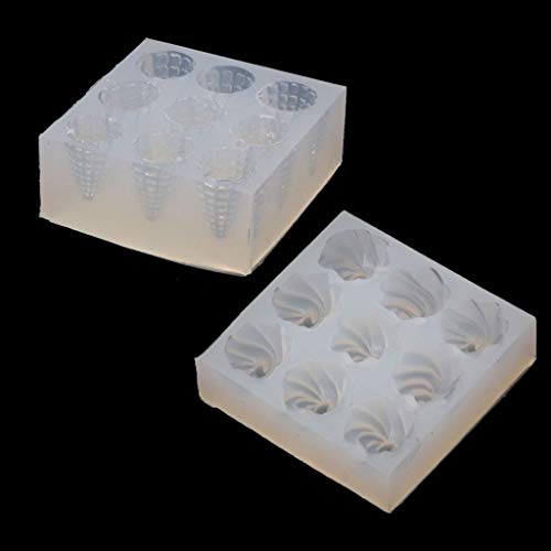 W-LOVE Mini Size Ice Cream Cone Keychain Resin Molds Popsicles Food Play Pendant Mold Silicone Baking Set, Transparent