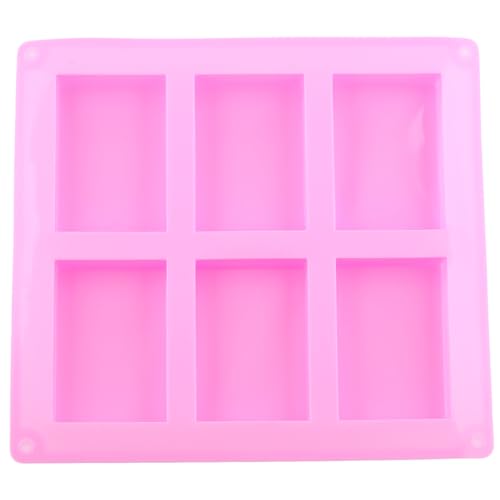 6 Cavity Long Rectangle Bar Silicone Chocolate Molds Set Of 2 - color: Pink and Blue