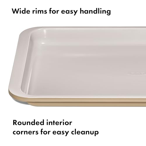 OXO Good Grips Non-Stick Pro Ceramic Coated Metal Bakeware Quarter Sheet - color: Tan, size: Quarter Sheet Pan